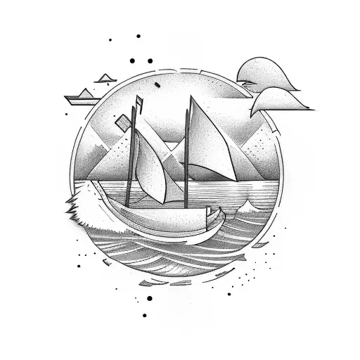 Boat And Wave And A Bird