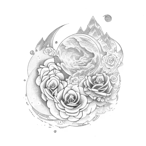 Book Mountain Moons Flower Mythical