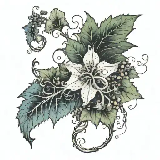 Organic Vine Growing Through A Galaxy Shaped Bouquet