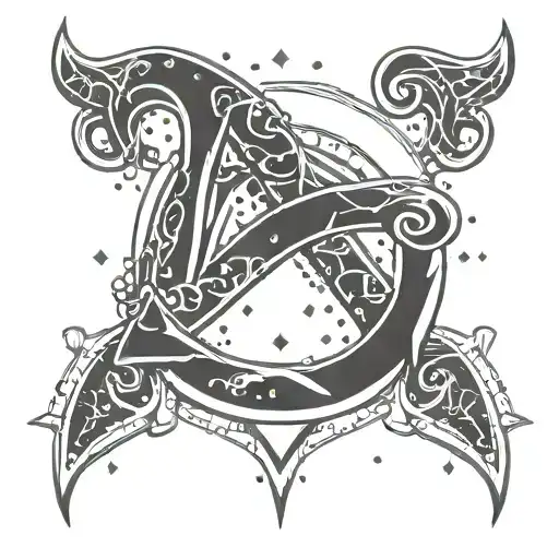 An Aquarius Symbol Intertwined With Elements Of Fitness Equipment