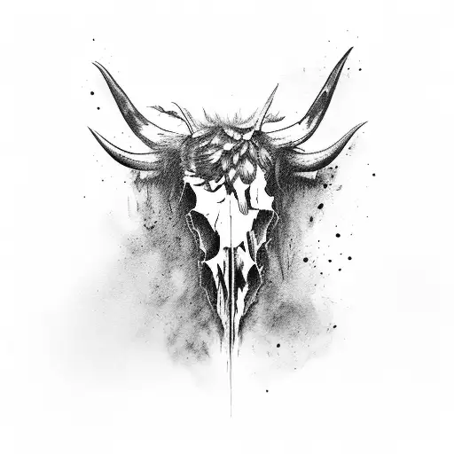 Highland Cow Hale Skull Have Alive