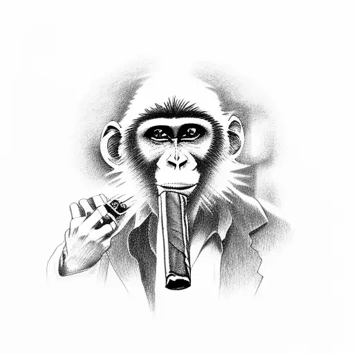 Monkey Smoking A Cigar