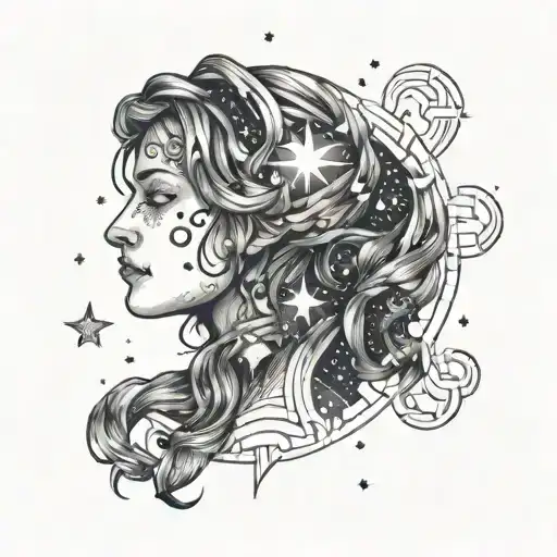 A Constellation Of Virgo Zodiac Sign Intertwined With A Puzzle Design Symbolizing Brain Games