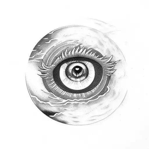 Eye With Moon And Water