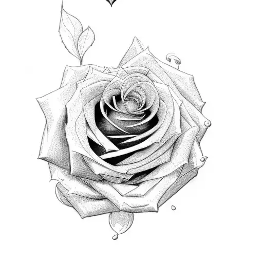 Rose With Heart Family Love