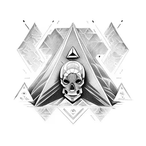 Nwo Pyramid Logo Integrated With A Skull And Alien Hybrid
