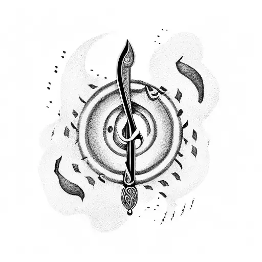 A Dagger Piercing A Music Note