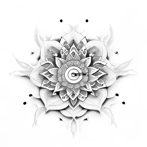 Clock Gears Forming The Shape Of A Lotus Flower