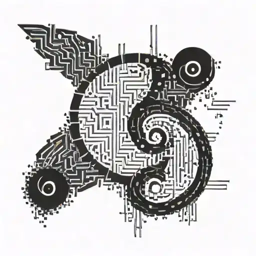 An Intricate Yin And Yang Symbol Made Of Programming Code And Music Notes