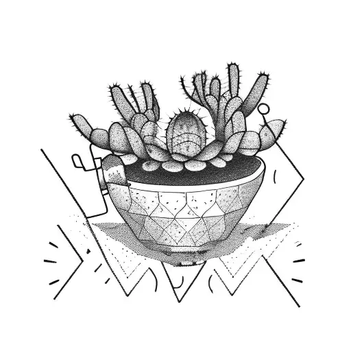 Cactus In A Funky Pot