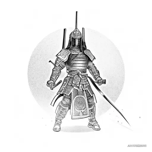 Android Samurai Warrior Wielding A Laser Katana