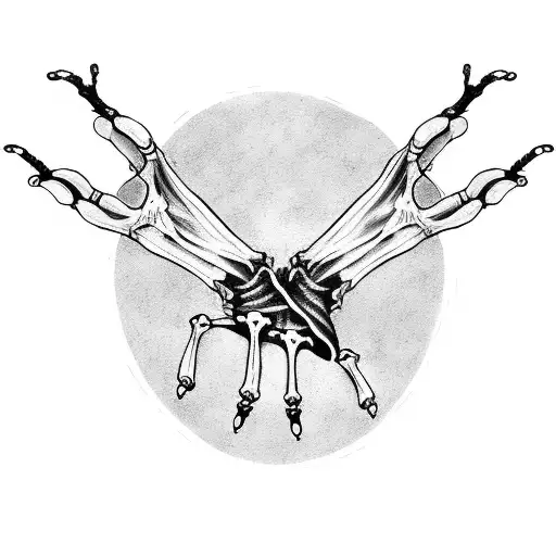 Skeleton Hand Tattoo With Anime Effects