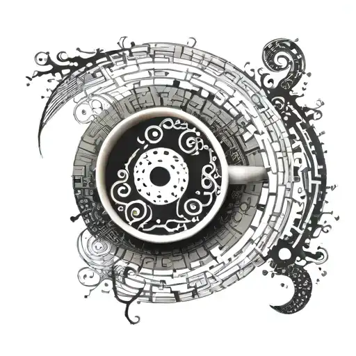 An Intricate Yin And Yang Symbol Made Of Programming Code And Coffe Steam