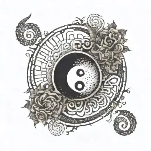 An Intricate Yin And Yang Symbol Made Of And Coffe Steam