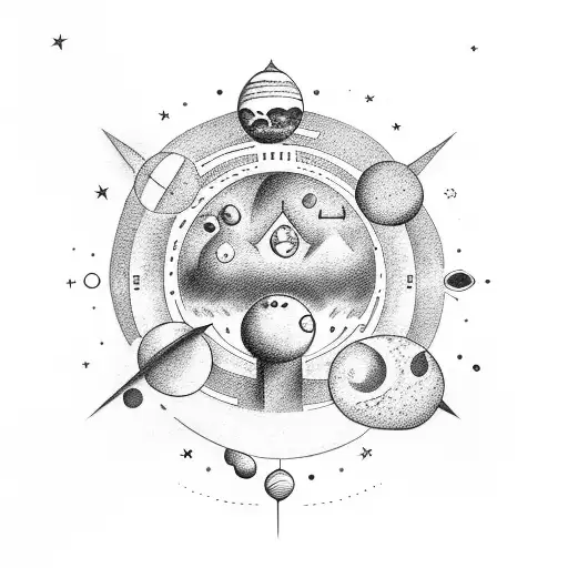 Family Portrait With Each Member Represented As A Celestial Body