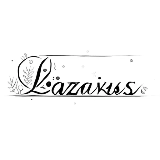 The Word Lazarus With Flowers Around