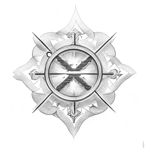 Christian Cross Next To A Seven