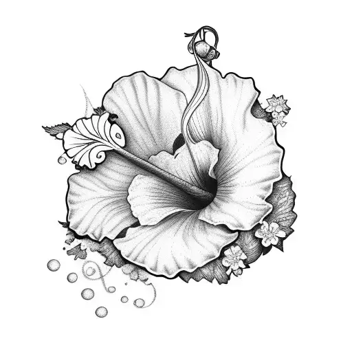 Hibiscus And Music Note With A Quote