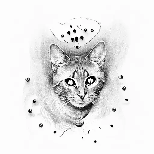 Black Cat With Shadow