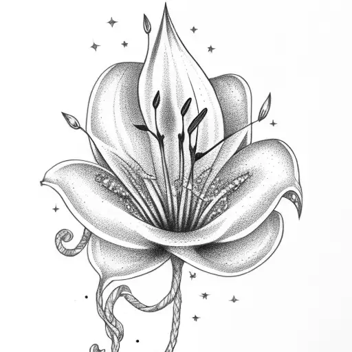 6 Starlette Lilies & A Hummingbird