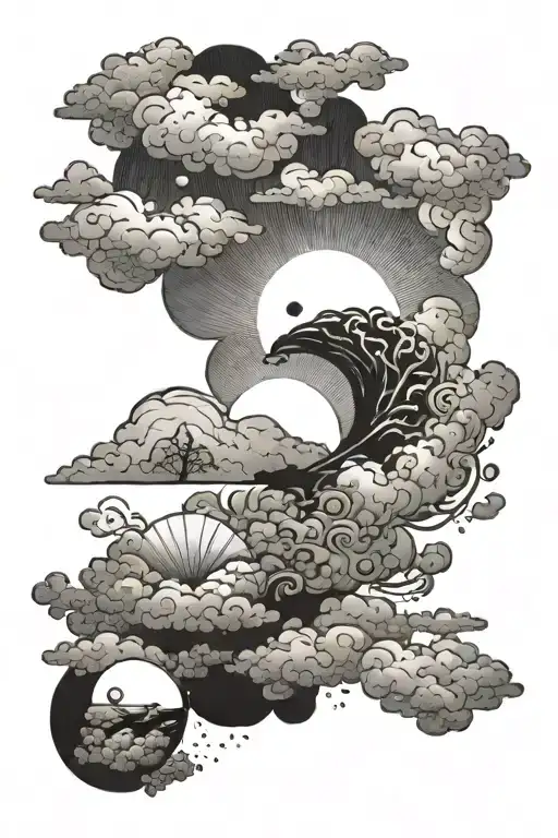 Rising Sun Clouds Surrounding