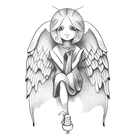 Angel Sitting On A Cake