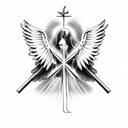 Angel Wings With Armenian Cross 1998 In Roman Numerals
