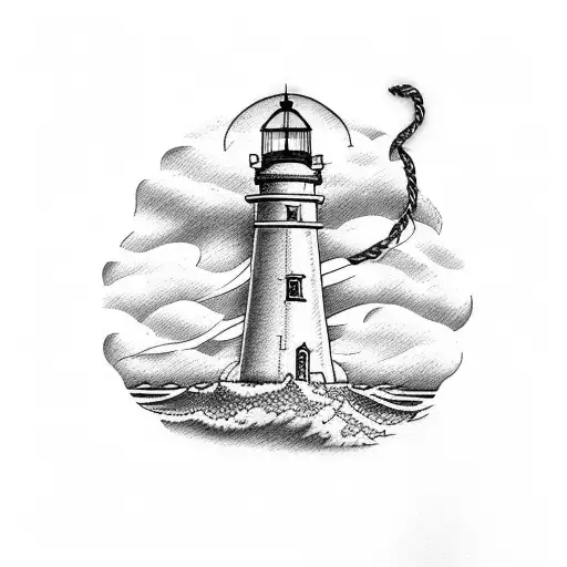 Lighthouse Inside A Light Bulb