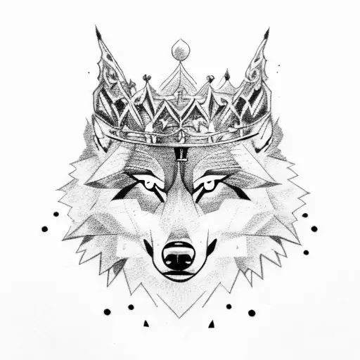 Angry Alpha Wolf Wearing A Crown