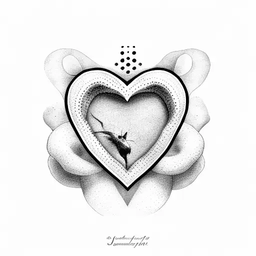 Black And White Heart With Jennifer In The Middle
