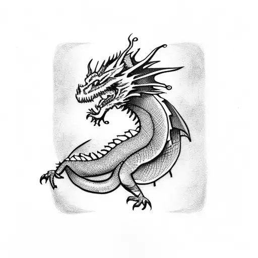 Dragon Holding A Branch