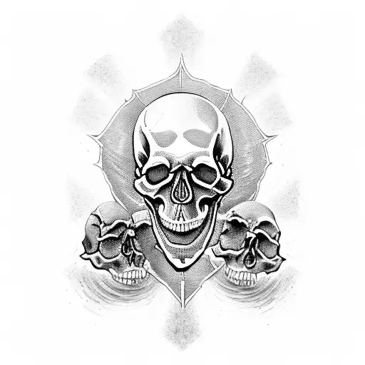 Skull With Open Mouth And Evil Scene