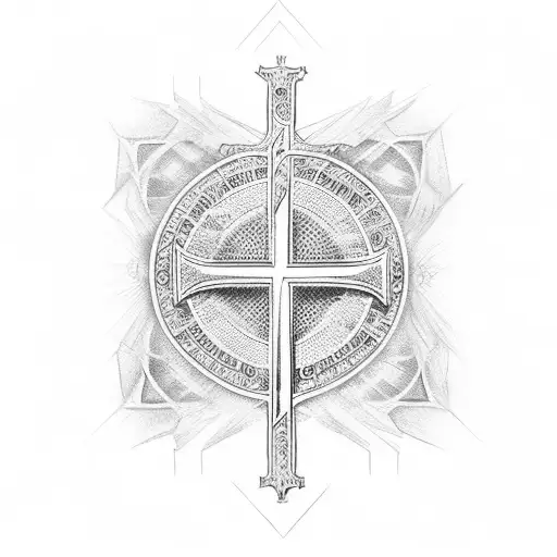 Christian Cross With Iv Ix Mmv