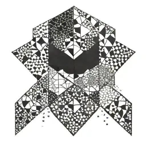 Abstract Geometric Pattern Inspired By The Print And Color Of A Black Denim Jacket