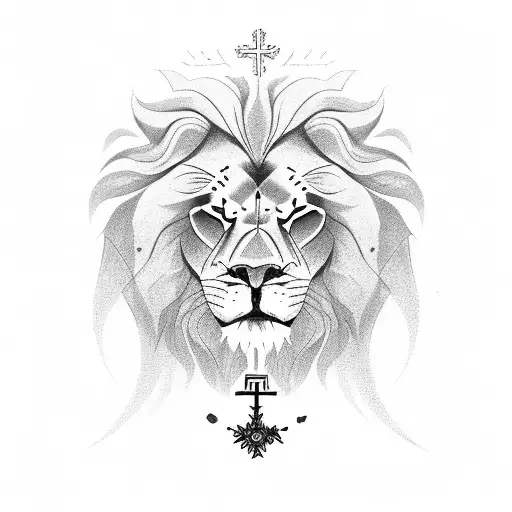 Lion With Cross In His Eye