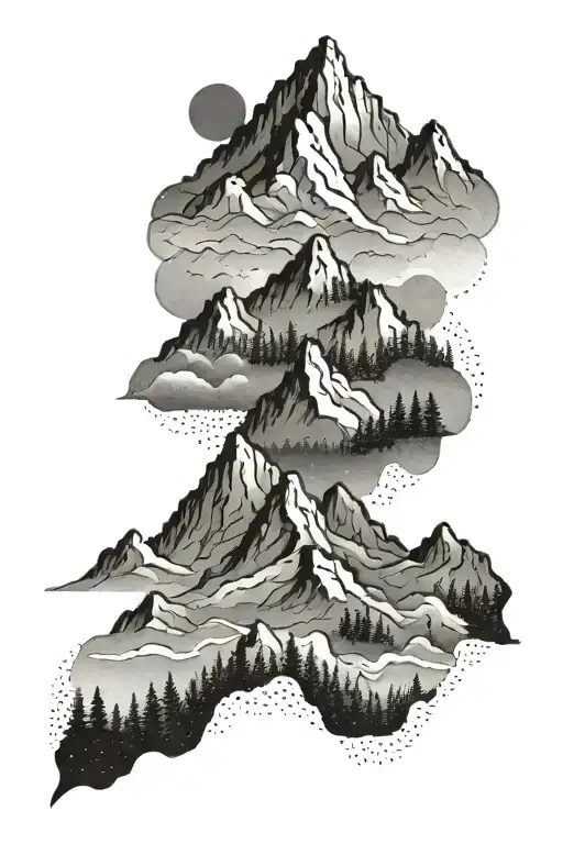Mountain Landscape With A Hidden Multiple Sclerosis Awareness Symbol