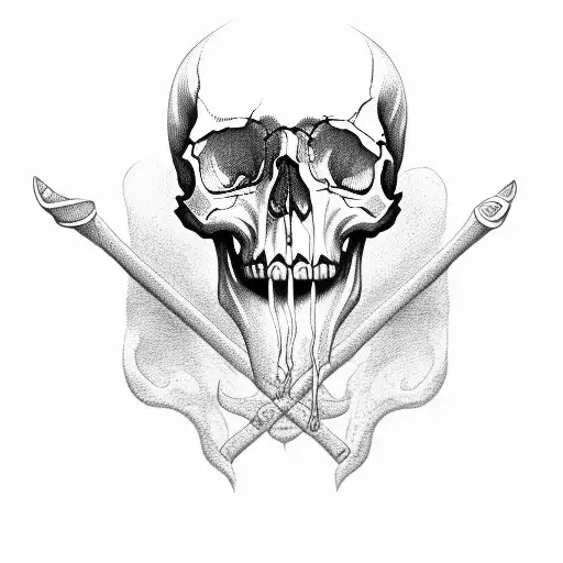 Skull With Hand Over Nose And Mouth