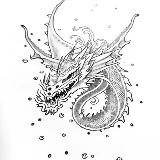 Dragon With Snowflakes