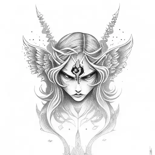 Sad Demon And Sad Angel