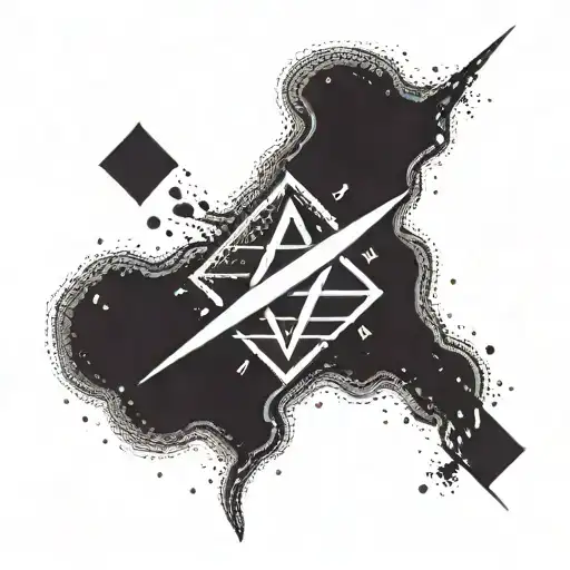 A Lightning Bolt Striking A Playing Card With A Religious Symbol