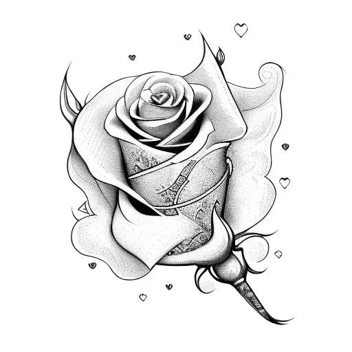 Sword With Heart And Roses