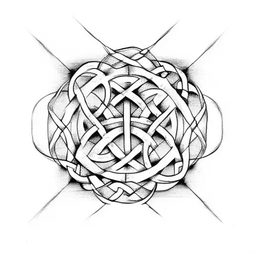 Celtic Knot With 2 Roses And Mountain
