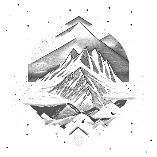 Mountain Scene With 2 Roses And Eagle