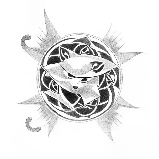 Anbu Symbol With Itachis Monegekyo Sharingan In The Middle Surrounded By Crows