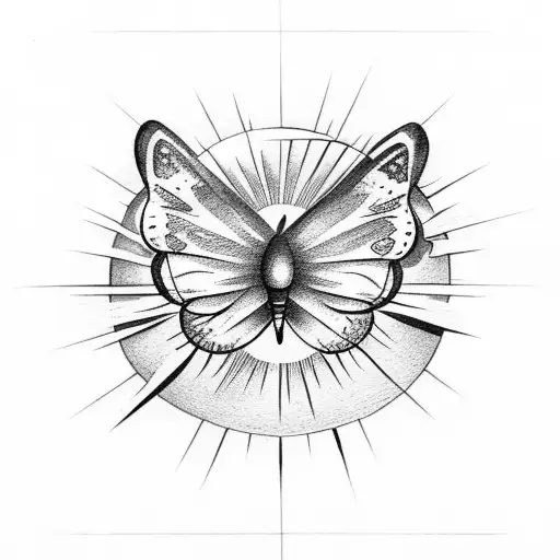 Butterfly With Sun And Moon