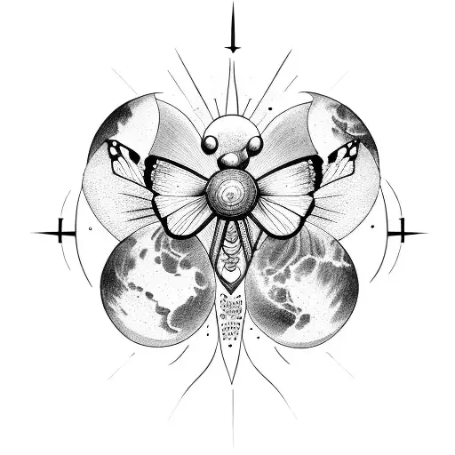 Butterfly With The Sun And The Moon