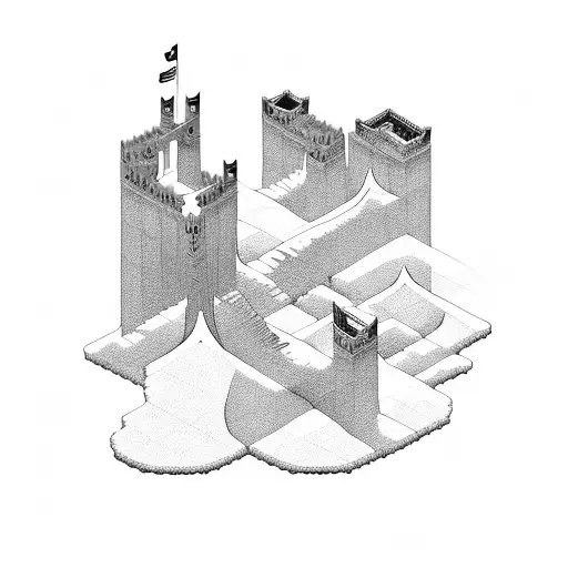 Minimalist Line Tattoo Showing Monument Valley In Utah