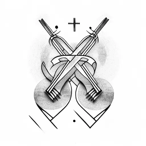 Music Christian Cross With Drumsticks