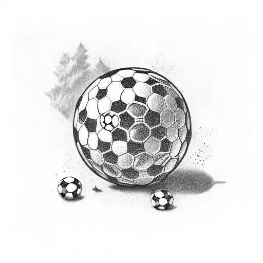 Old Football Ball With Grass