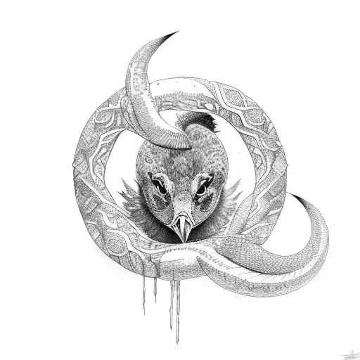 Black Swan Ouroboros Eating Its Own Tail